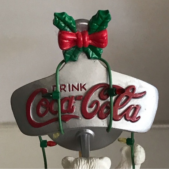 Coca Cola Polar Bear on Bottle Opener Polar Bear Collection Ornament -VTG - 1995 - Picture 5 of 12